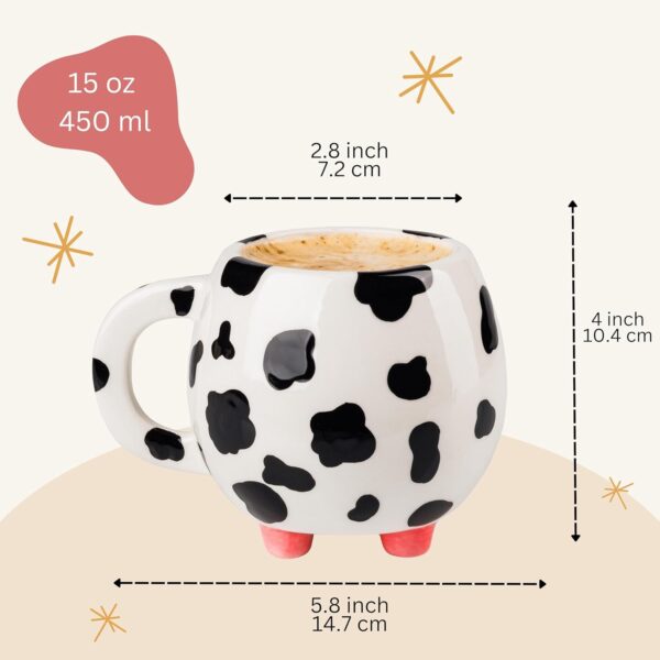 Cow Print Cup Cow Mug With Udders 15oz Cow Coffee Mug - Cow Mugs - 450 ml Cow Print Cups Cow Cup Cow Print Mug - Cow Print Stuff - Image 4