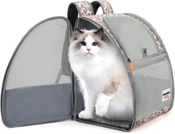 Montana West Cat Carrier Backpack for Small Medium Dog & Puppies with Blackout Curtains for Outdoor Adventures Travel Bag - Image 2