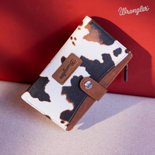 Wrangler Cow Print Women's Wallets Bifold Card Wallet Womens Thread Wallet Black Wallet for Ladies Female Travel Wallet with ID Window - Image 5