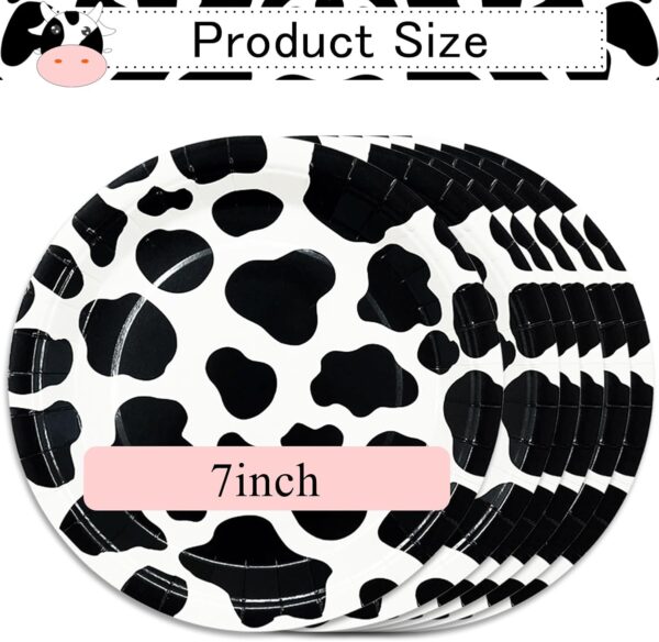 50 PCS Cow Print Plates 7 Inch Cow Paper Plates for Birthday Party Baby Shower Decoration Disposable Party Plates - Image 2