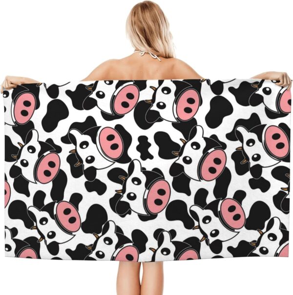 Cow Beach Towel Oversized, Ultra Soft Microfiber Beach Towels for Adults, Super Absorbent Quick Dry Pool Towel for Kids, Men, Women, Boys, Girls - Image 2