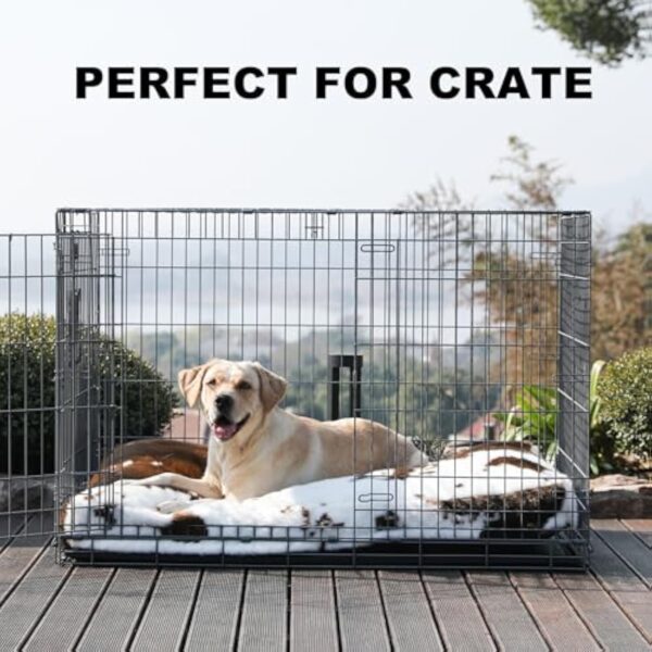 Waterproof Dog Crate Bed,Plush Dog Bed with Removable Washable Cover,Faux Fur Dog Crate Pad for Small Dogs and Cats,Fluffy Dog Kennel Bed - Image 9