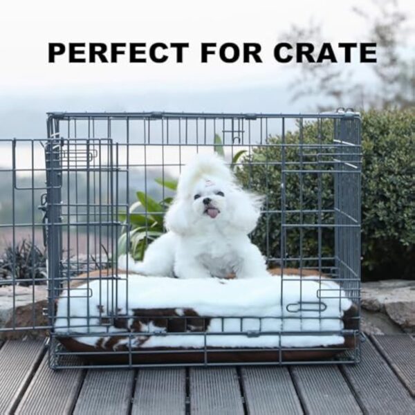 Waterproof Dog Crate Bed,Plush Dog Bed with Removable Washable Cover,Faux Fur Dog Crate Pad for Small Dogs and Cats,Fluffy Dog Kennel Bed - Image 10