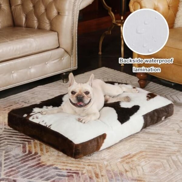 Waterproof Dog Crate Bed,Plush Dog Bed with Removable Washable Cover,Faux Fur Dog Crate Pad for Small Dogs and Cats,Fluffy Dog Kennel Bed - Image 6