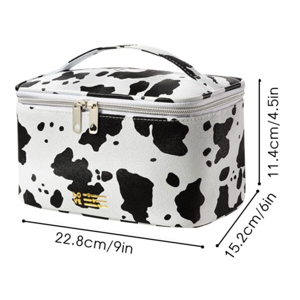 Meiyuuo Makeup Bag Bulk Cosmetic Bags Set 2PACK Organizers Medium Cosmetics Bag Small Make up Pouch for Purse for Women Ladies(Cute Cow Print) - Image 7