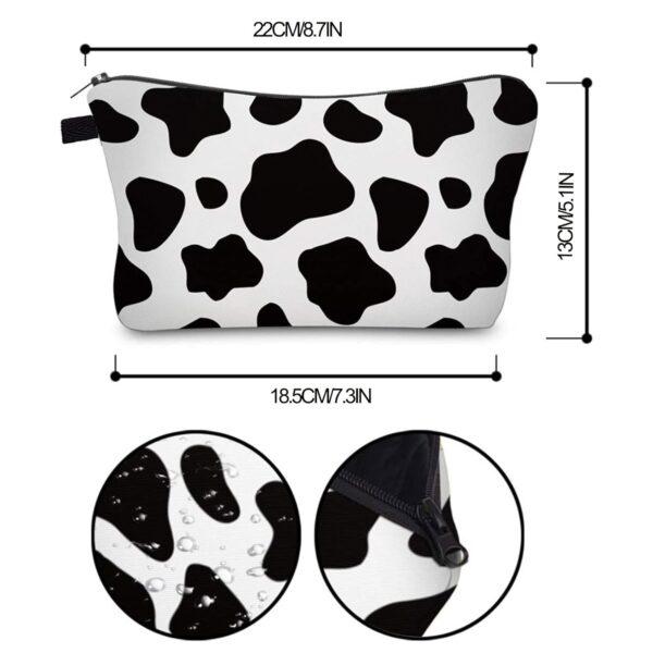 Meiyuuo Makeup Bag Bulk Cosmetic Bags Set 2PACK Organizers Medium Cosmetics Bag Small Make up Pouch for Purse for Women Ladies(Cute Cow Print) - Image 4