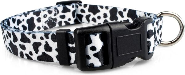 Limeloot Cow Print Dog Collar, Animal Themed Dog Collar for Male and Female Dogs, Large