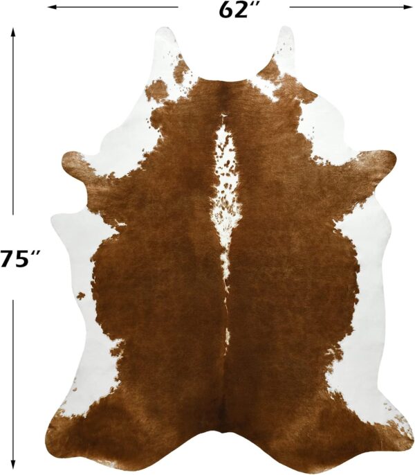 BENRON Small Cowhide Rug Accent Western Rug,2.3x3.6ft Cow Rug Faux Animal hide Rug Cute Rugs for Bedroom Entryway Kitchen Hallyway Calf Hide Leather Carpet,Khaki Brown - Image 50