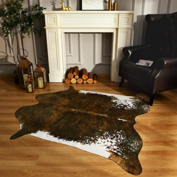 BENRON Small Cowhide Rug Accent Western Rug,2.3x3.6ft Cow Rug Faux Animal hide Rug Cute Rugs for Bedroom Entryway Kitchen Hallyway Calf Hide Leather Carpet,Khaki Brown - Image 51