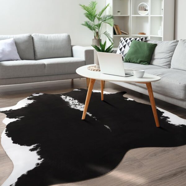 BENRON Small Cowhide Rug Accent Western Rug,2.3x3.6ft Cow Rug Faux Animal hide Rug Cute Rugs for Bedroom Entryway Kitchen Hallyway Calf Hide Leather Carpet,Khaki Brown - Image 29