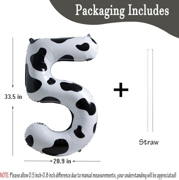 Cow Print Balloon Birthday Decorations Supplies,40 inch Number Balloon | Cow Themed Birthday Party Decorations | Farm Barn Decor for kids,Girl,Boy - Image 8