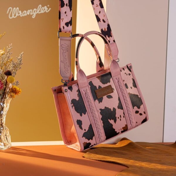 Wrangler Tote Bag for Women Western Cow Print Purse Designer Top Handle Handbags - Image 4