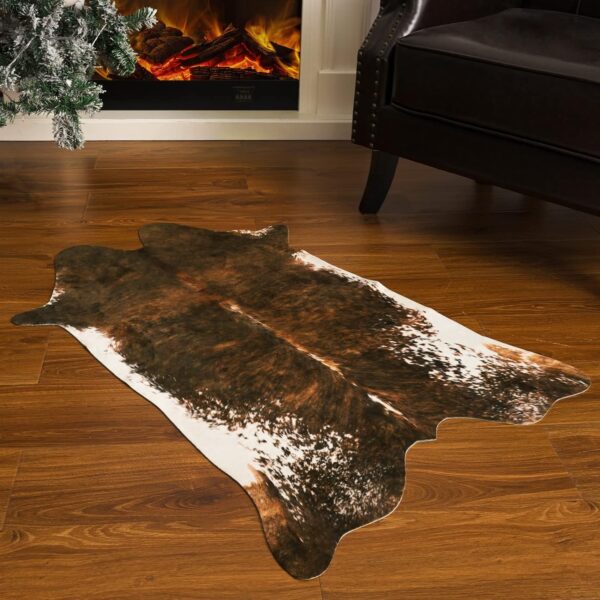 BENRON Small Cowhide Rug Accent Western Rug,2.3x3.6ft Cow Rug Faux Animal hide Rug Cute Rugs for Bedroom Entryway Kitchen Hallyway Calf Hide Leather Carpet,Khaki Brown - Image 16