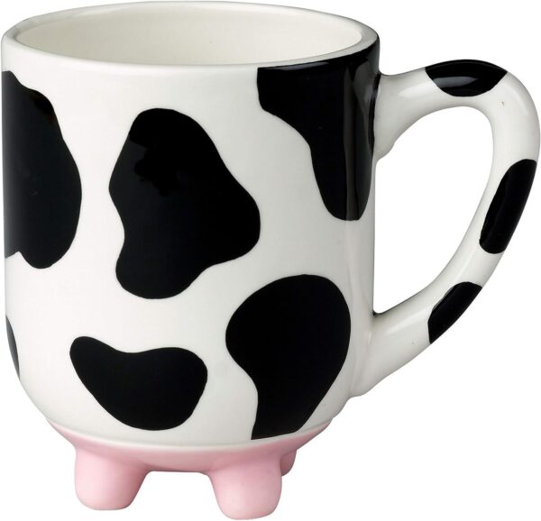 Boston Warehouse Udderly Cow Mug with Non-Skid Silicone Feet, Hand Painted Ceramic, 20 fl.oz.