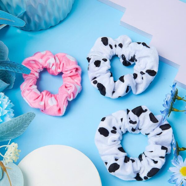 10 Pieces Cow Print Scrunchies Hair Ropes Cow Ponytail Printing Elastic Hair Ropes Round Hair Bands Cloth Hair Scrunchies for Women Girls Hair Accessories Party Decoration Supplies - Image 7