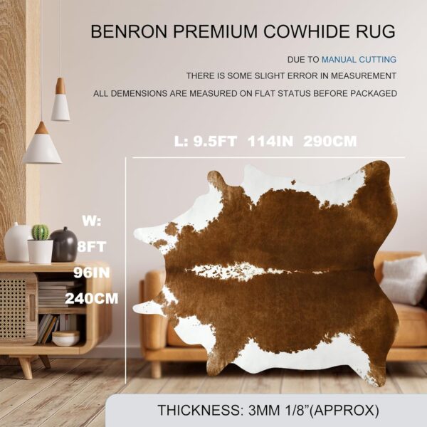 BENRON Small Cowhide Rug Accent Western Rug,2.3x3.6ft Cow Rug Faux Animal hide Rug Cute Rugs for Bedroom Entryway Kitchen Hallyway Calf Hide Leather Carpet,Khaki Brown - Image 55