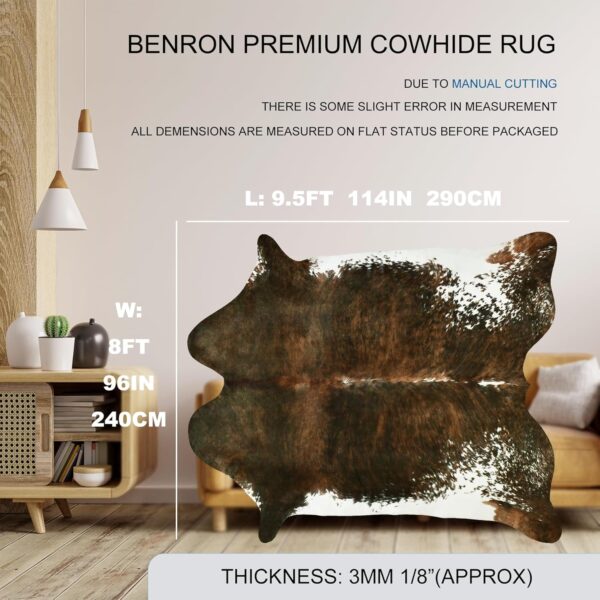 BENRON Small Cowhide Rug Accent Western Rug,2.3x3.6ft Cow Rug Faux Animal hide Rug Cute Rugs for Bedroom Entryway Kitchen Hallyway Calf Hide Leather Carpet,Khaki Brown - Image 57