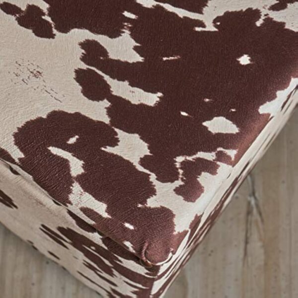 Christopher Knight Home Tatiana Velvet Storage Ottoman, Milk Cow / Dark Brown - Image 2